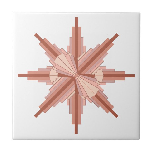 Azulejo Elementos Art Decó en una paleta de oro rosa (Frente)