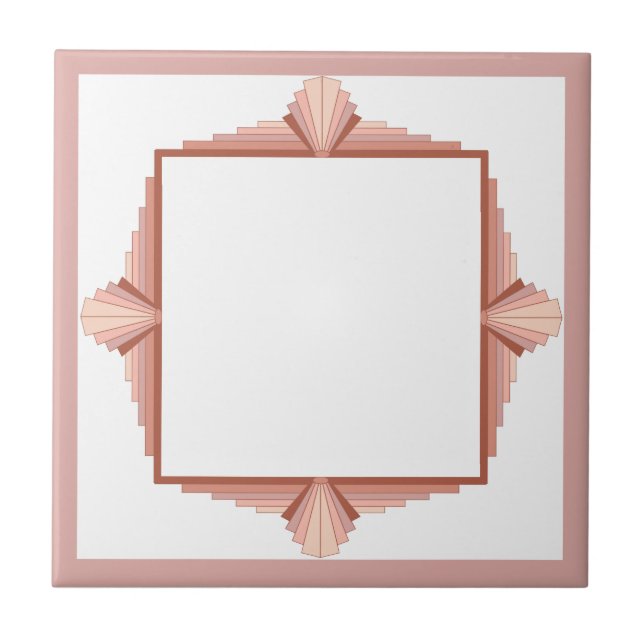 Azulejo Elementos Art Decó en una paleta de oro rosa (Frente)