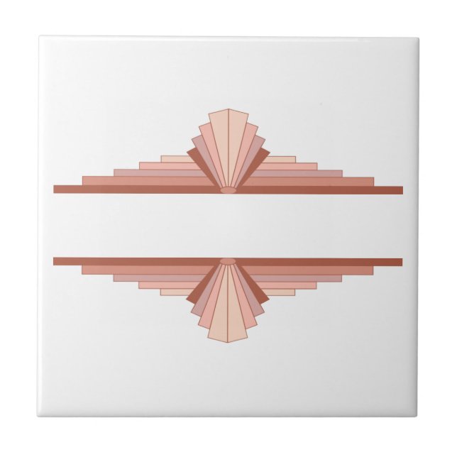 Azulejo Elementos Art Decó en una paleta de oro rosa (Frente)