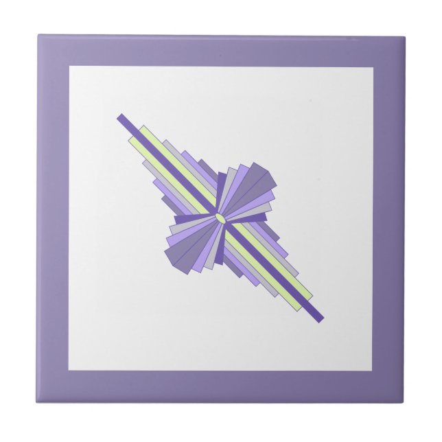 Azulejo Elementos Art deco en uva, limón y lilac (Frente)