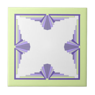 Azulejo Elementos Art deco en uva, limón y lilac