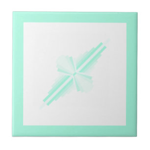 Azulejo Elementos Art Deco en verde verde azulado suave
