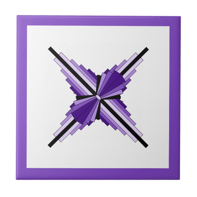 Azulejo Elementos Art deco en violeta (Frente)