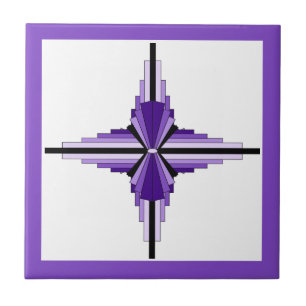 Azulejo Elementos Art deco en violeta