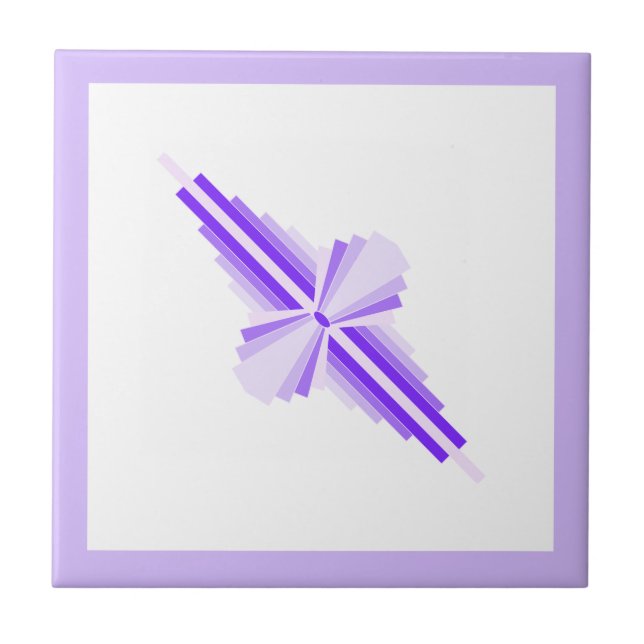 Azulejo Elementos Art deco en violeta profunda y clara (Frente)