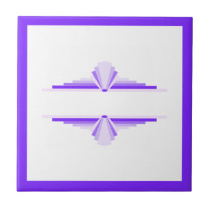 Azulejo Elementos Art deco en violeta profunda y clara