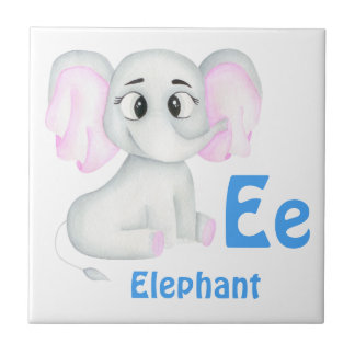 Azulejo Elephant personalizar ABC: Letra E - Añadir tu nom