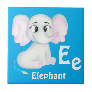 Azulejo Elephant personalizar ABC: Letra E - Añadir tu nom