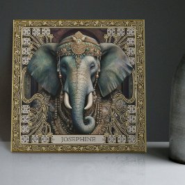 Azulejo Elephant Spirit Animal Carpetpunk Jewels Altarpiec