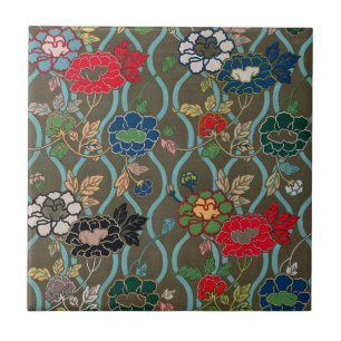 Azulejo Elevar tu espacio con elegancia: floral japonesa