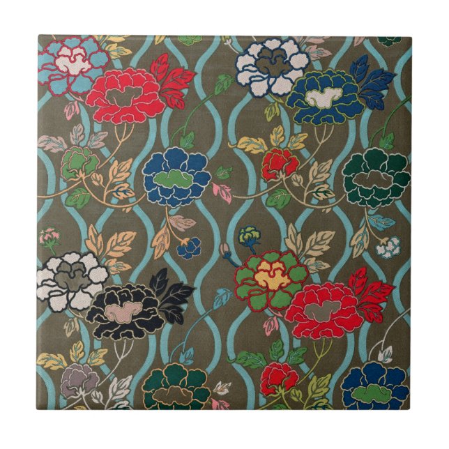 Azulejo Elevar tu espacio con elegancia: floral japonesa (Frente)