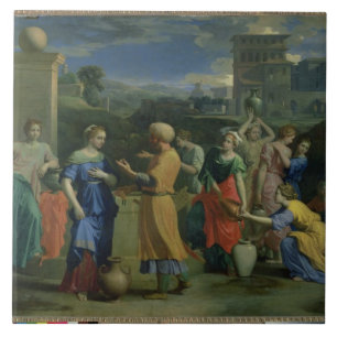 Azulejo Eliezer y Rebecca en bien, 1648 (aceite en canv