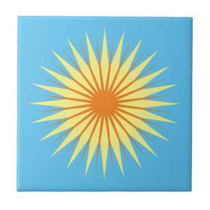 Azulejo Elija sus propios colores - Flor Retro Starburst