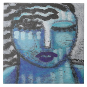 Azulejo Ella está tan fría Retrato abstracto de acrílico s