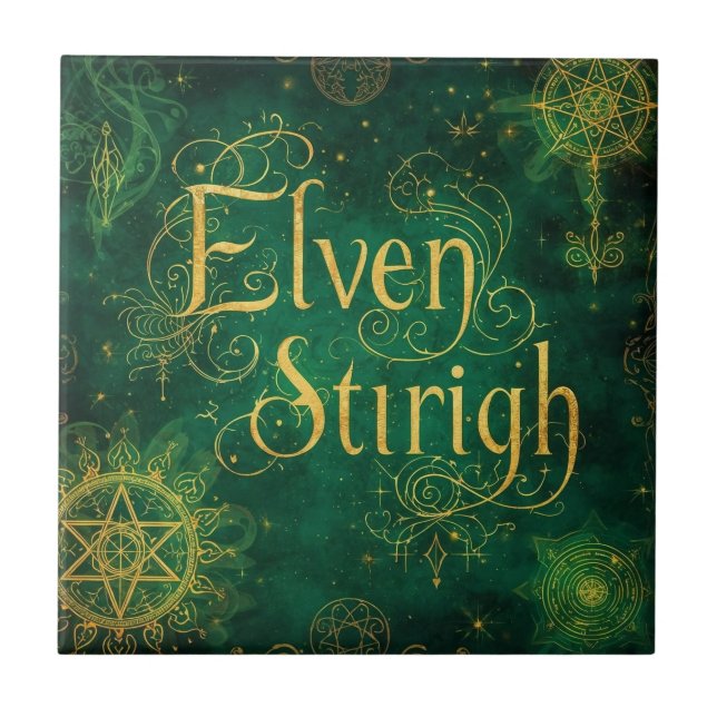 Azulejo Elven Stirigh – Sigils in Green (Frente)