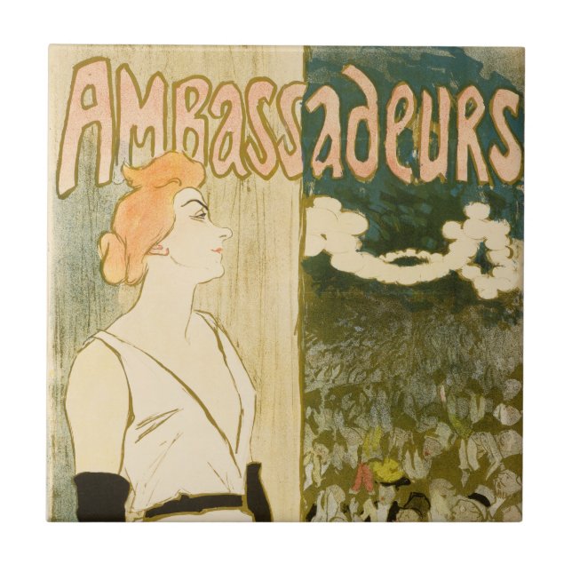 Azulejo Embajadores Yvette Guilbert de Theophile Steinlen (Frente)