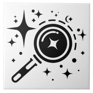 Azulejo Emblema de IA Estrellas brillantes, faro de la era