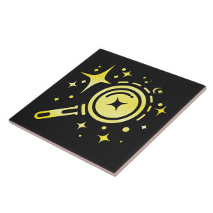 Azulejo Emblema de IA Sparkle estrellas, faro de la era di