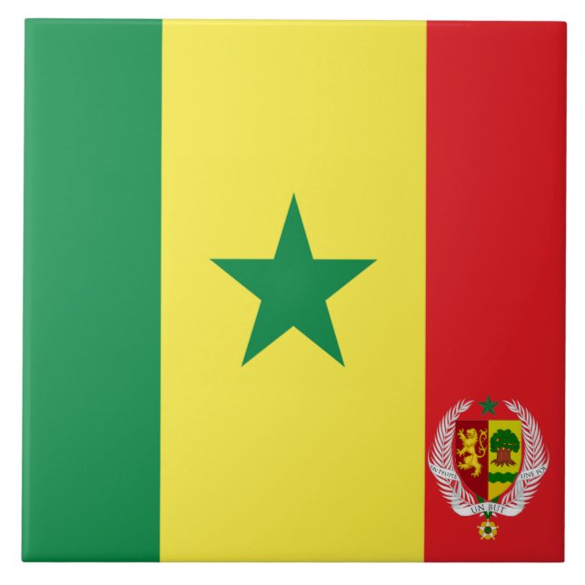 Azulejo emblema de la bandera de Senegal (Frente)