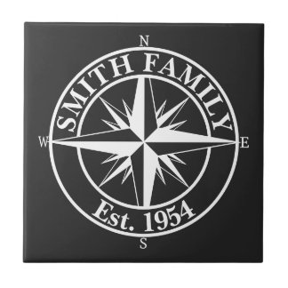 Azulejo Emblema personalizable de monograma de estrella de
