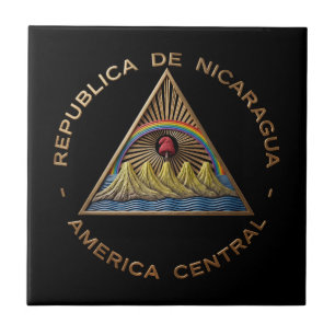 Azulejo emblema símbolo bandera país Nicaragua escudo arma