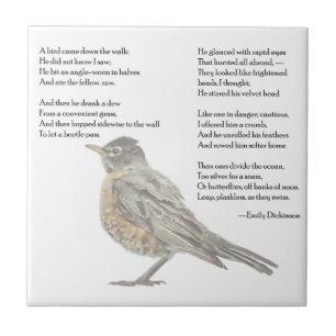 Azulejo Emily Dickinson poema "In the Garden" Tile