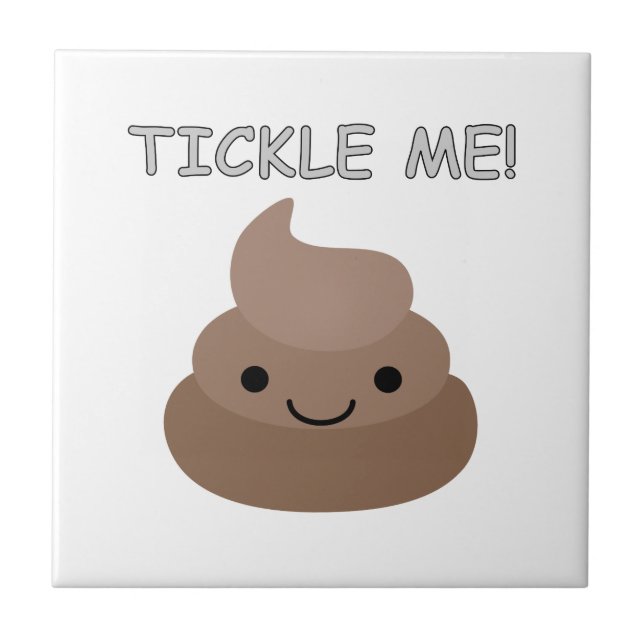 Azulejo Emoji Cute Tickle Me Poop (Frente)