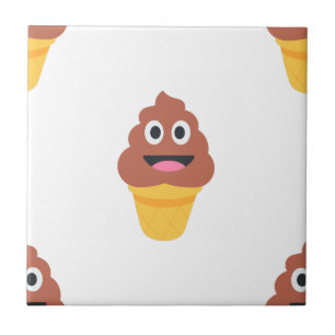 Azulejo emoji de caca de helado