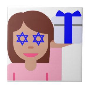 Azulejo emoji de giro de pelo de chanukkah