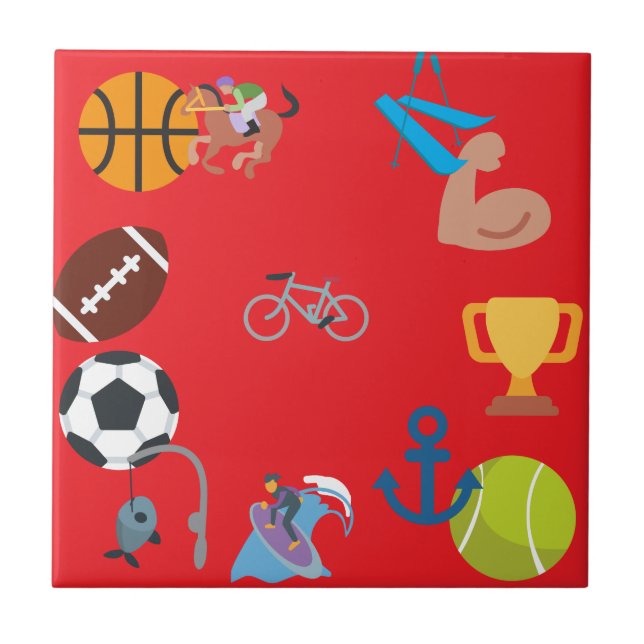 Azulejo emoji deportiva (Frente)