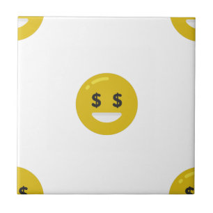 Azulejo emoji ocular de dinero