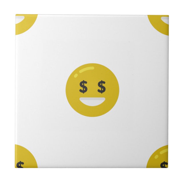 Azulejo emoji ocular de dinero (Frente)