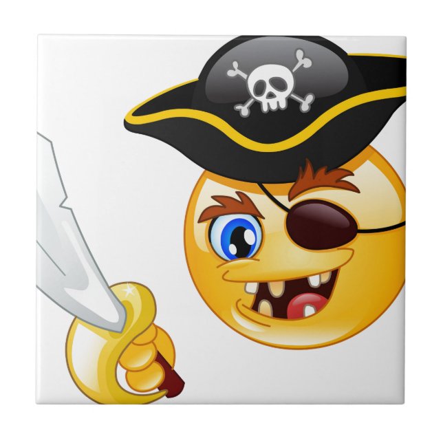Azulejo emoji pirata (Frente)