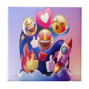 Azulejo Emojis Desataron Una Aventura Divertida Y Colorida