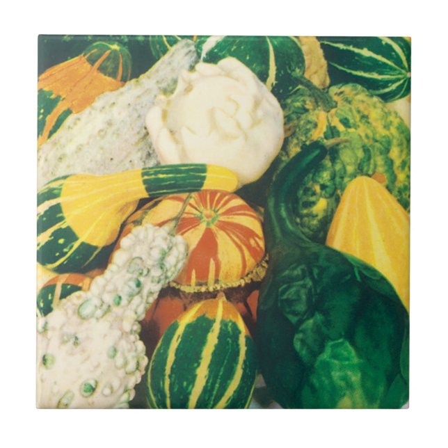 Azulejo Empaquetado de Semillas Vintage, Escasez De Gourds (Frente)