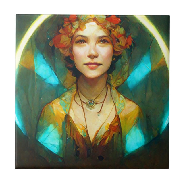 Azulejo En La Fantasía Art Nouveau Ligera (Frente)