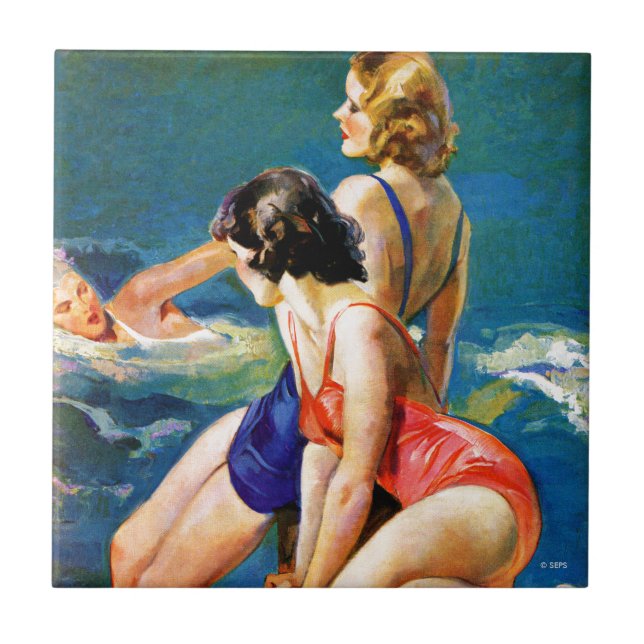 Azulejo En la piscina (Frente)