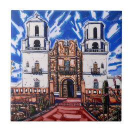 Azulejo "En las alas del cielo, San Xavier" Tile