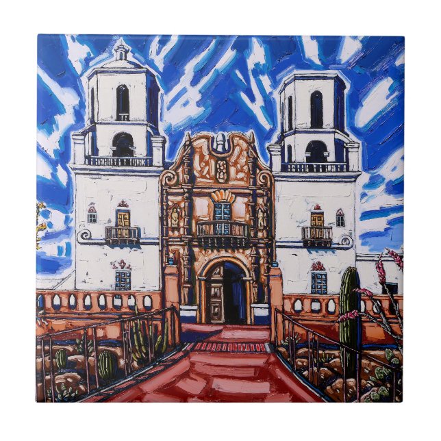 Azulejo "En las alas del cielo, San Xavier" Tile (Frente)