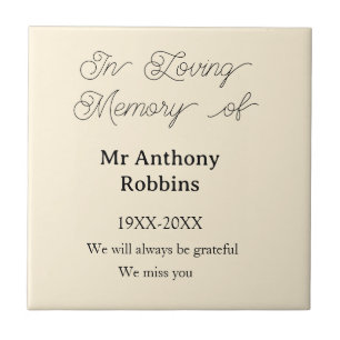 Azulejo En memoria amorosa de nombre recuerdo funeral