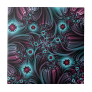 Azulejo En profundidad Arte fractal rosa azul abstracto ab
