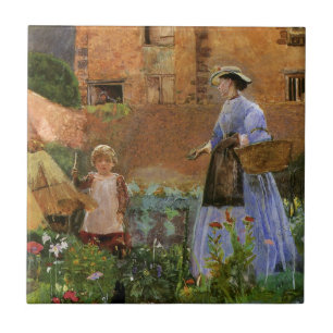 Azulejo En un jardín en Cookham por George John Pinwell