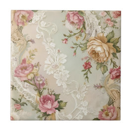 Azulejo Encajes y Rosas Vintage