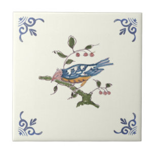 Azulejo Encantador pájaro Repro Delft en una sucursal con