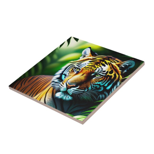 Azulejo Encantador Tigre De La Selva - Feroz Y Libre (Lado)