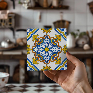 Azulejo Encanto de inspiración vintage con patrón de azule