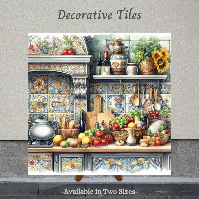 Azulejo Encanto del Viejo Mundo, nueva historia del hogar (Italian inspired decorative tile. Perfect tile to display in the kitchen.)