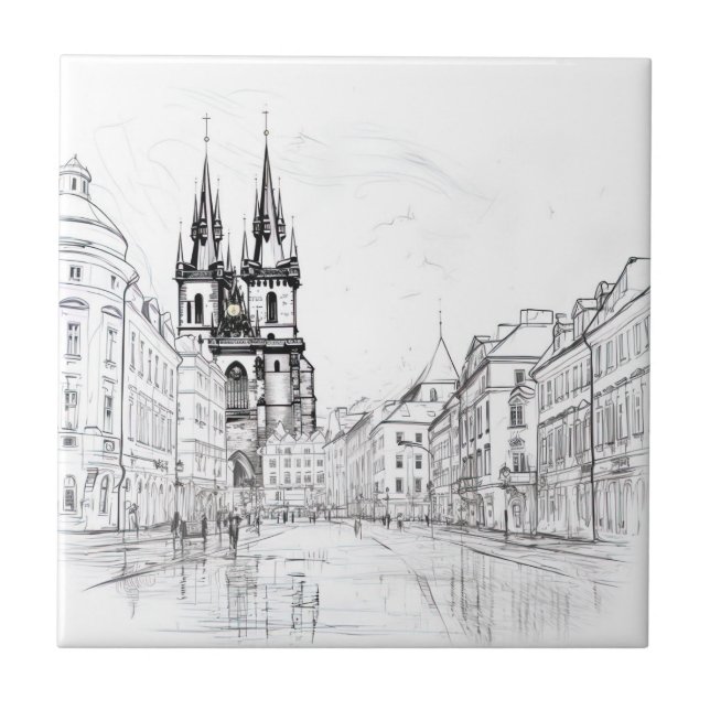 Azulejo Encanto eterno de la capital checa (Frente)