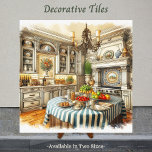 Azulejo Encanto italiano capturado en mosaico<br><div class="desc">Encanto italiano, capturado en mosaico. (Disponible en dos tamaños). ¡Retroceda en el tiempo con nuestra colección única de azulejos decorativos! Estos azulejos hermosamente elaborados muestran escenas encantadoras de celebraciones, viajes y patrimonio tradicionales. Algunos diseños tienen colores ricos, mientras que otros cuentan con el estilo de las acuarelas; estas baldosas son...</div>