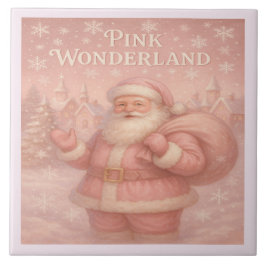 Azulejo Enchanted Pink Wonderland Santa Ceramic Tile